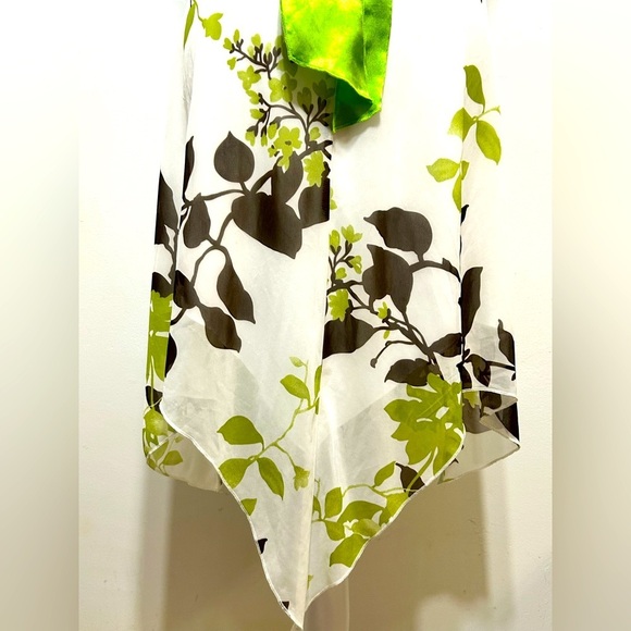 Y2K 90s Baby Doll Floral Leaves Fairy Asymmetrical Scarf Dress By Speechless - Picture 6 of 12